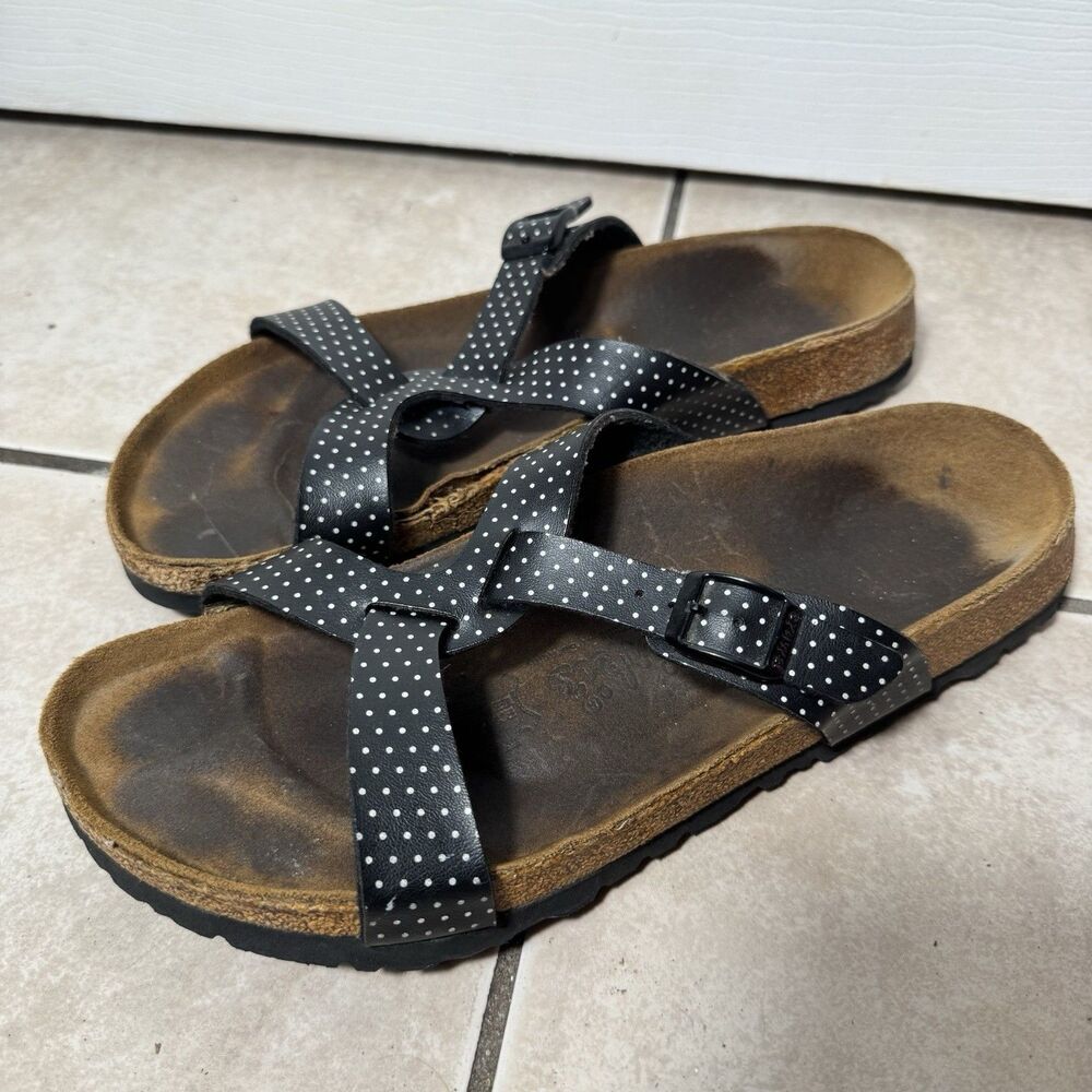 Birki's by Birkenstock Women’s 7 Polka Dot Strap Leather Sandals Women's EU 40